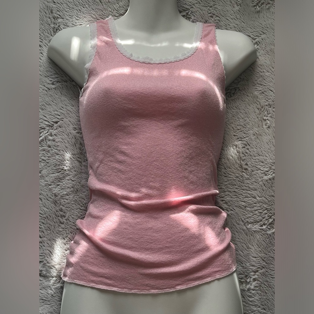 vintage style michael stars tank top with lettuce trim
